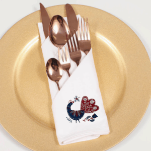 scandinavian embroidered cotton napkin premium 100% cotton