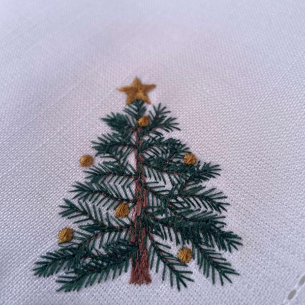 christmas tree linen dinner napkin festive holiday cheer