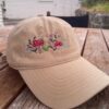 embroidered mushroom cotton baseball cap – soft unstructured fit