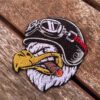 eagle face embroidered iron on patch – biker style jacket patch
