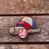 baseball bat ball and cap embroidered patch, iron on sports badge