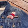 baseball bat ball and cap embroidered patch, iron on sports badge