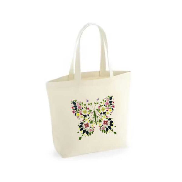 floral insect embroidered cotton tote bag floral insect embroidered cotton tote bag
