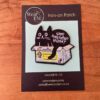 black cat in box embroidered iron on patch – funny cat design