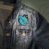cat with leaf embroidered patch, iron on applique for jacket backpack or gift
