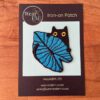 cat with leaf embroidered patch, iron on applique for jacket backpack or gift