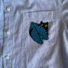 cat with leaf embroidered patch, iron on applique for jacket backpack or gift