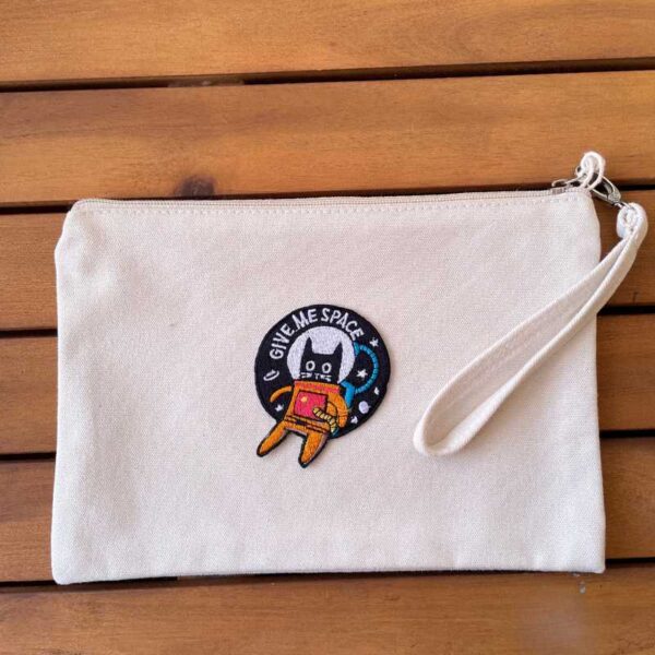 space cat embroidered patch, iron on applique for jacket backpack or gift
