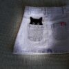 black cat pocket embroidered iron on patch for clothes jacket bag accessory