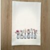 farmhouse flowers embroidered tea towel | 100% cotton flour sack kitchen towel