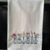 farmhouse flowers embroidered tea towel | 100% cotton flour sack kitchen towel