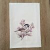 birds and blooms chickadee embroidered tea towel | 100% cotton flour sack kitchen towel