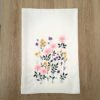 wildflower embroidered tea towel | 100% cotton flour sack kitchen towel wildflower embroidered tea towel | 100% cotton flour sack kitchen towel