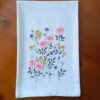 wildflower embroidered tea towel | 100% cotton flour sack kitchen towel wildflower embroidered tea towel | 100% cotton flour sack kitchen towel