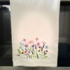wildflower meadow embroidered tea towel | 100% cotton flour sack kitchen towel