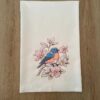 embroidered bluebird tea towel | 100% cotton flour sack kitchen towel