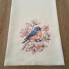 embroidered bluebird tea towel | 100% cotton flour sack kitchen towel