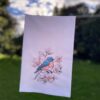 embroidered bluebird tea towel | 100% cotton flour sack kitchen towel