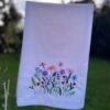 wildflower meadow embroidered tea towel | 100% cotton flour sack kitchen towel